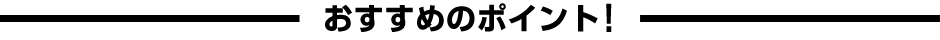 おすすめのポイント！
